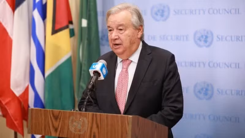 United Nations Secretary-General António Guterres speaks at a press conference in New York City. (Photo: Xinhua/VNA)