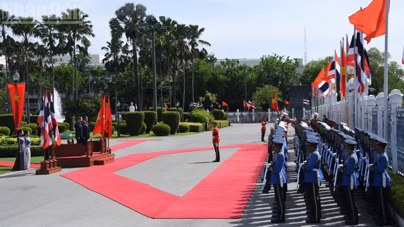The welcome ceremony for General Secretary and President To Lam was conducted with full honours accorded to a head of state. (Photo: Xuan Son)
