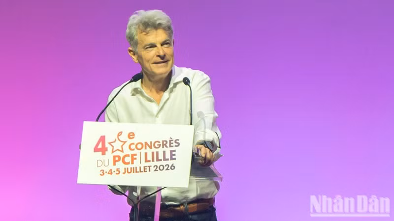 National Secretary Fabien Roussel speaks at the 40th Congress of the French Communist Party, held in Lille from July 3 to 5, 2026. (Photo: Trung Hung)