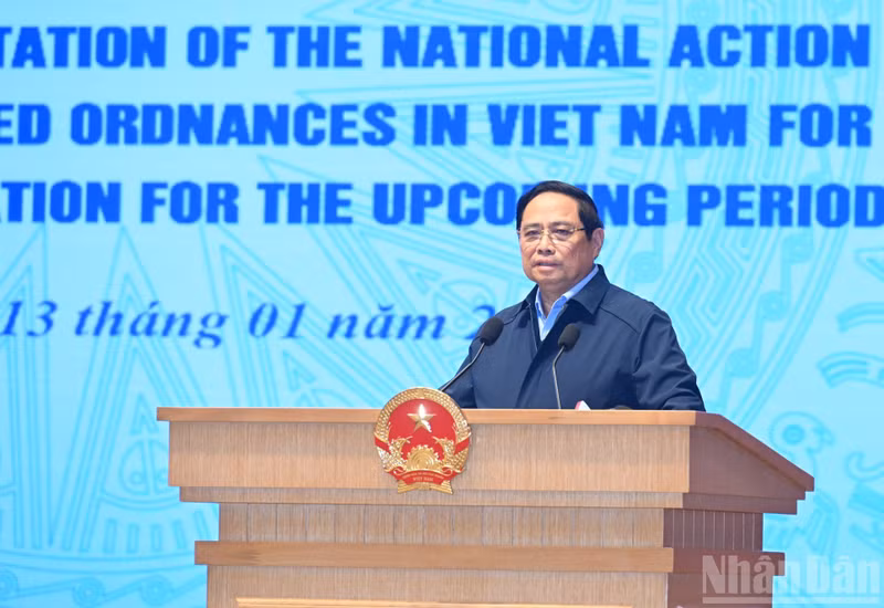 PM Pham Minh Chinh speaks at the conference. (Photo: Tran Hai)
