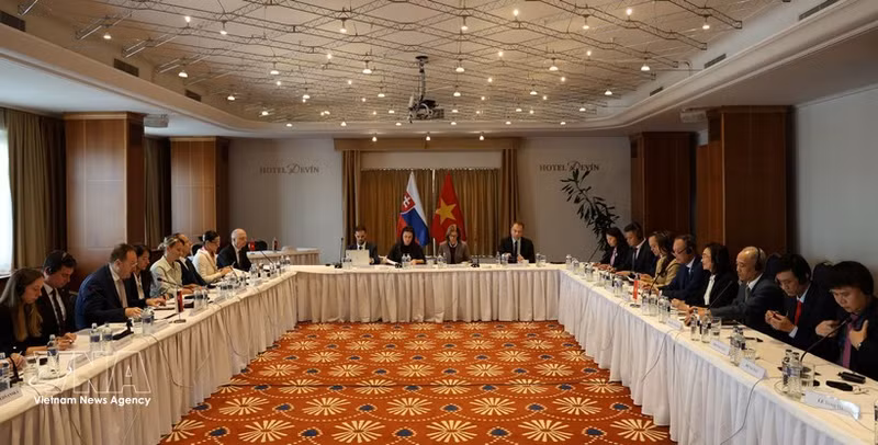 A view of the plenary session of the third meeting of the Viet Nam-Slovakia intergovernmental committee on economic cooperation in Bratislava, Slovakia, on September 15, 2026. (Photo: VNA)
