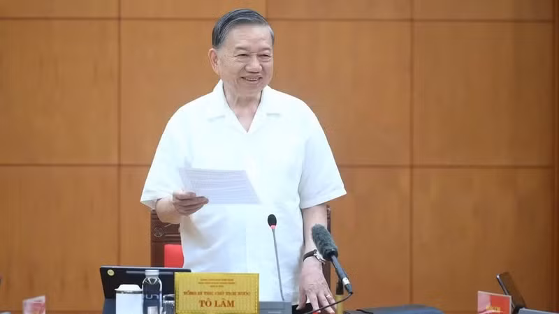 Party General Secretary and State President To Lam addresses the meeting. (Photo: Dang Khoa)