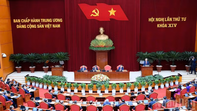 The opening session of the fourth plenum of the 14th Party Central Committee. (Photo: Dang Khoa)