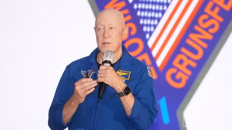 A former astronaut speaks at the event.