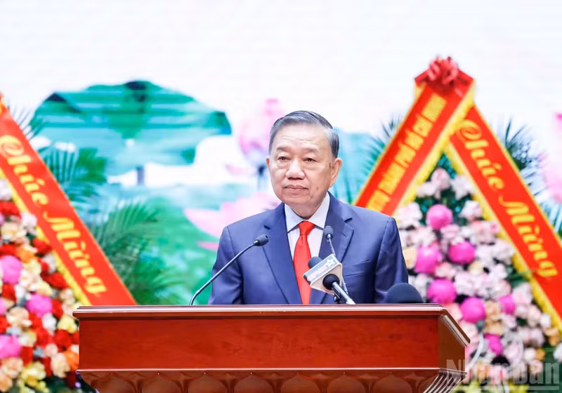 General Secretary and President To Lam speaks at the event. (Photo: Duy Linh)
