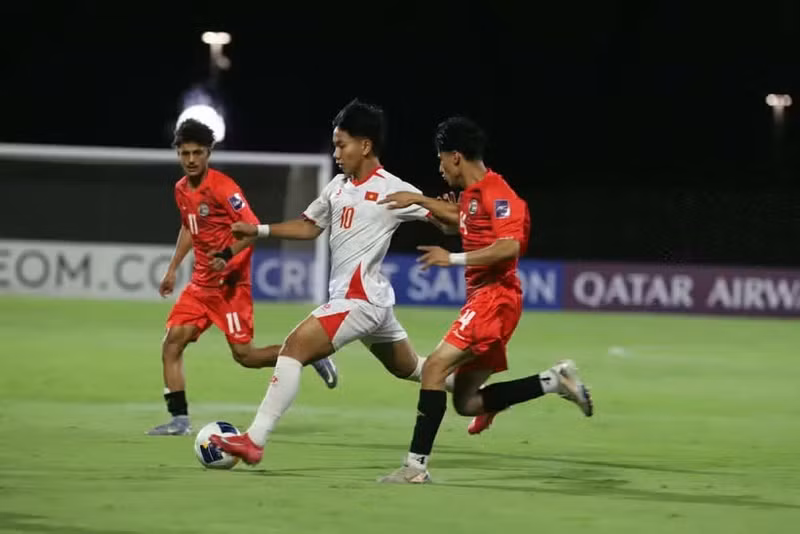 The match between Viet Nam and Yemen at the AFC U17 Asian Cup. (Photo: VFF)