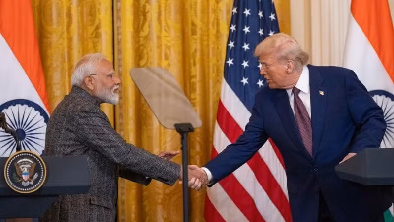 US President Donald Trump and Indian Prime Minister Narendra Modi at a meeting at the White House in Washington, DC, on February 13, 2025. (Photo: Xinhua)