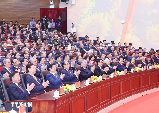 Party General Secretary To Lam, along with incumbent and former Party and State leaders, attends the congress. (Photo: VNA) Party General Secretary To Lam, along with incumbent and former Party and State leaders, attends the congress. (Photo: VNA)