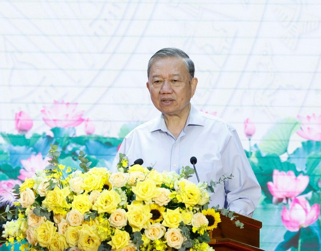 Party General Secretary To Lam speaks at the event. (Photo: VNA)