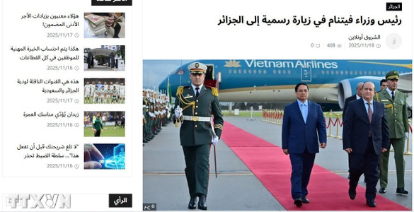 A screenshot of the article by Ennahar. (Source: VNA)