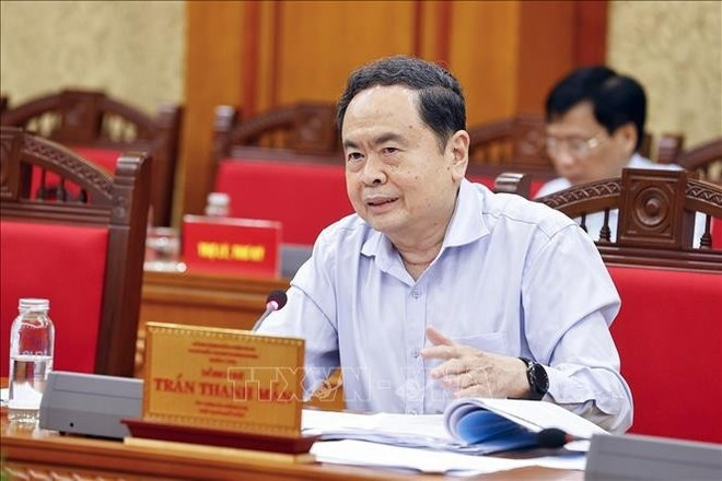 NA Chairman Tran Thanh Man at the working session (Photo: VNA) NA Chairman Tran Thanh Man at the working session (Photo: VNA)