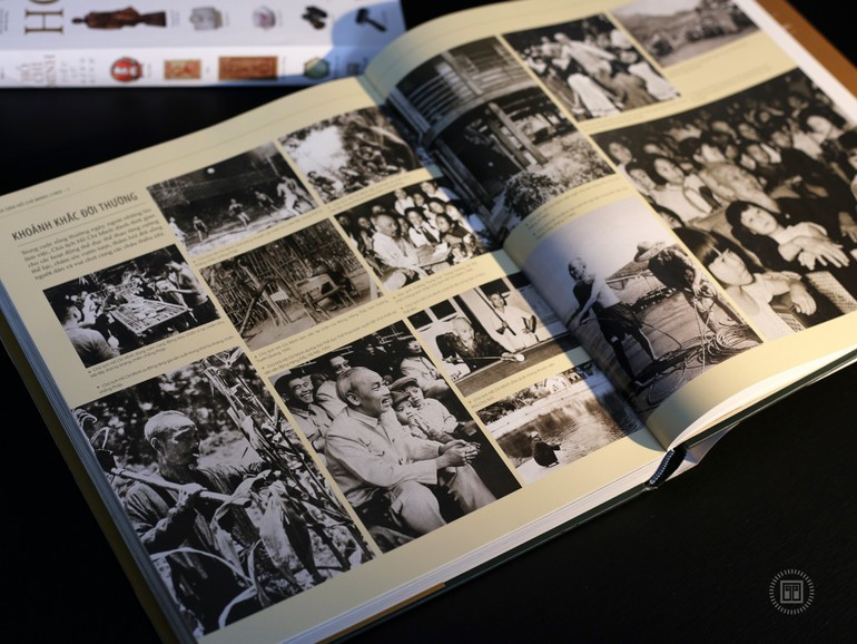 The book “Ho Chi Minh – Pictorial Biography” tells the story not only through words, but also through many photos, drawings, images of artefacts and monuments, along with maps and charts. (Photo: NDO) hcm.jpg