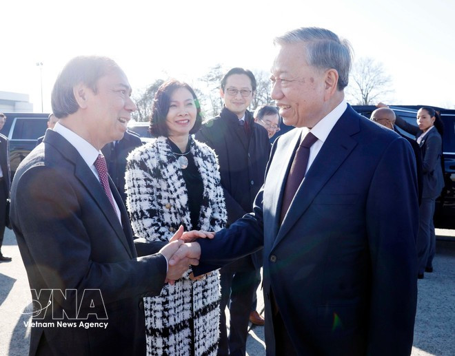 Party General Secretary To Lam left Joint Base Andrews on February 20 afternoon (local time), concluding his three-day trip for the inaugural meeting of the Gaza Board of Peace in Washington D.C. (Photo: VNA)