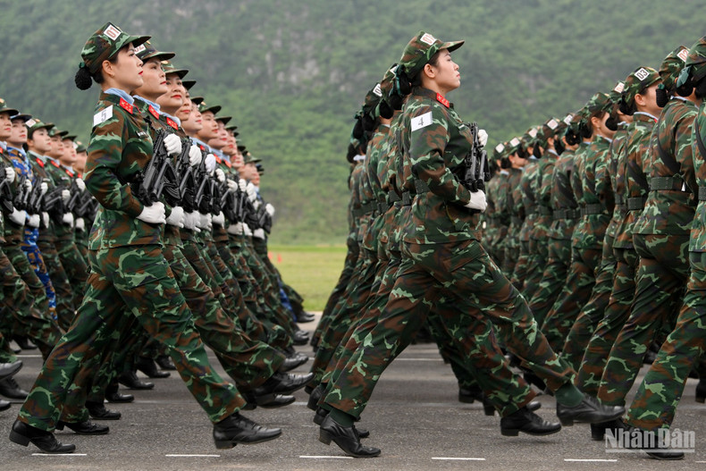 The formation of female peacekeepers.
