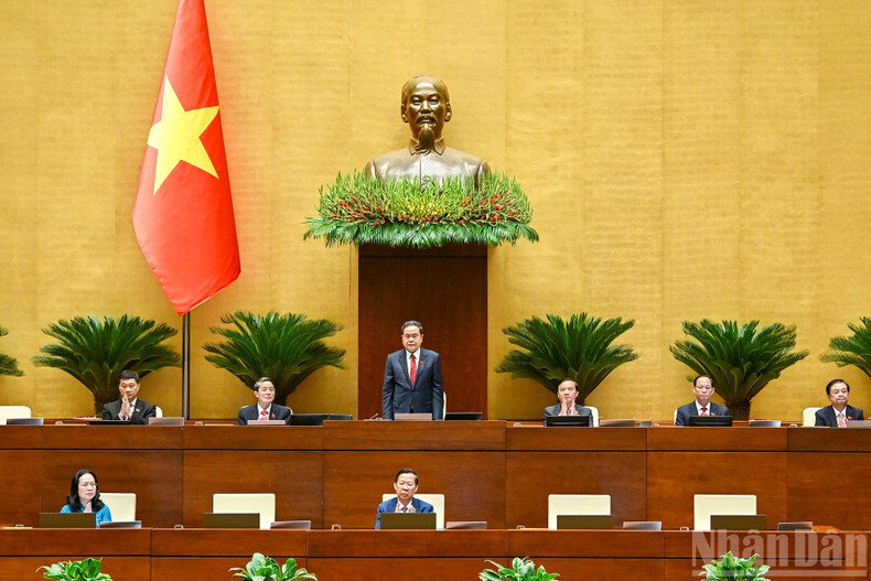 National Assembly Chairman Tran Thanh Man and other National Assembly leaders at the opening session. 05.jpg