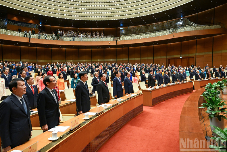 Current and former Party and State leaders and National Assembly deputies attend the flag-saluting ceremony. 2-1874.jpg
