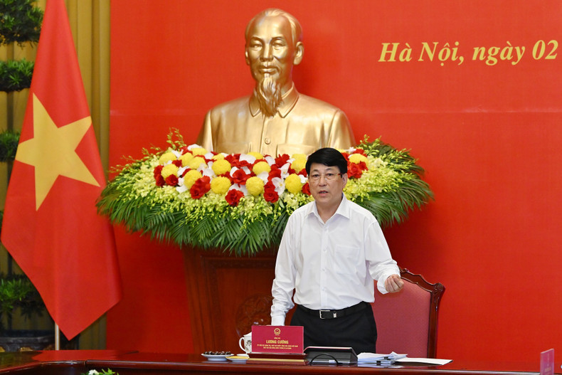 President Luong Cuong addresses the meeting. 7.jpg