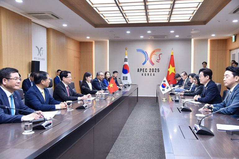 At the talks between Vietnamese State President Luong Cuong and Korean President Lee Jae Myung in Gyeongju city on October 30 afternoon. z7171630835520-0fd07b49ae529c045bddc9e29fde1d40.jpg