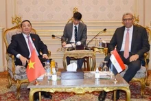 NA Vice Chairman Nguyen Duc Hai (L) and First Deputy Speaker of the Egyptian House of Representatives Ahmed Saad El-Din Mohamed Abd El-Rehim (Photo: VNA)