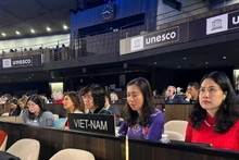 Vietnamese delegation at the 215th Session of the Executive Board of the UNESCO (Photo: Ministry of Foreign Affairs)