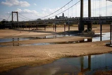 A view shows a branch of the Loire River as an historical drought hits France, August 16, 2022. (Source: Reuters)