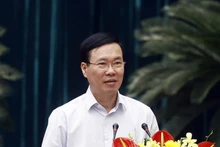 President Vo Van Thuong speaks at the conference in Ho Chi Minh City on March 10. (Photo: VNA)