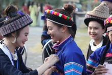 Actors and actresses make preparations before going to the stage.