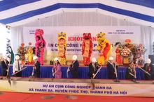 The ground-breaking ceremony for the project. (Photo: hanoimoi.com.vn)