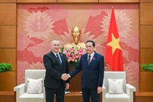 NA Vice Chairman Tran Thanh Man (right) and Eugen Neata, Chairman of the Romania-Vietnam Friendship Parliamentary Group. (Photo: VNA)