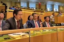 The Vietnamese delegation at the 77th session of the UN General Assembly in New York (Photo: VNA)