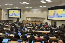 Vietnamese Ambassador Dang Hoang Giang addresses a meeting of the UN. (Photo: VNA)