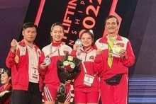 At the 2022 Asian Weightlifting Championships (Photo: thethao.sggp.org.vn)