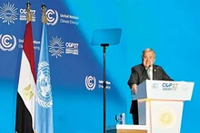 UN Secretary-General Antonio Guterres speaks at the COP27. (Photo: The UN)
