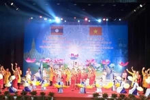 The ceremony to mark Vietnam-Laos ties in Ha Tinh Province. (Photo: NDO)
