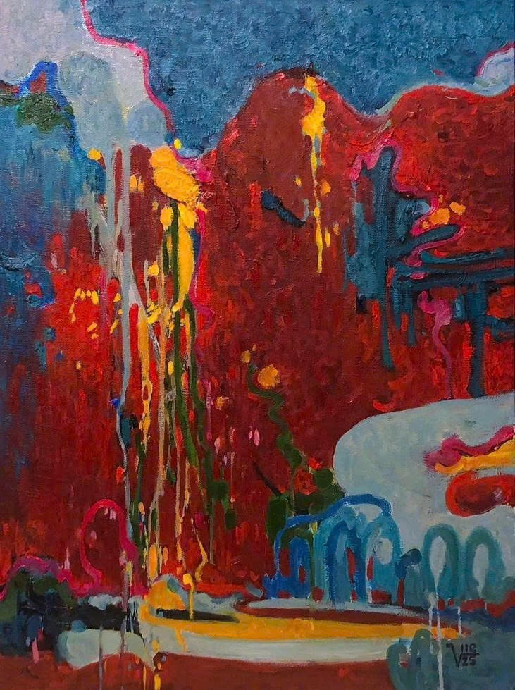 A painting by artist Phung Van Tue showcases impressive beauty. phunvantue-tp-061025.jpg