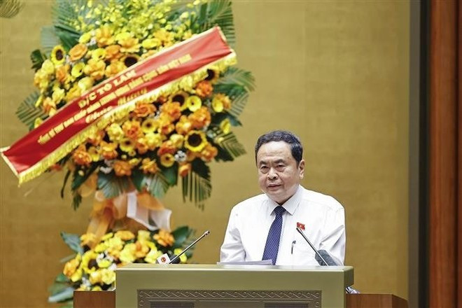 National Assembly Chairman Tran Thanh Man speaks at the thematic conference on digital knowledge and skills framework for a modern legislature in Hanoi on September 13. (Photo: VNA) National Assembly Chairman Tran Thanh Man speaks at the thematic conference on digital knowledge and skills framework for a modern legislature in Hanoi on September 13. (Photo: VNA)