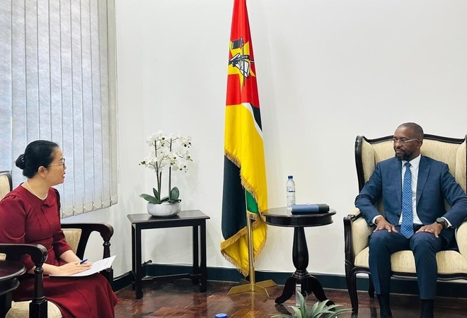 Vietnamese Ambassador Tran Thi Thu Thin (left) holds a meeting with Mozambican Minister of National Defence Cristóvão Artur Chume. (Photo: VNA) Vietnamese Ambassador Tran Thi Thu Thin (left) holds a meeting with Mozambican Minister of National Defence Cristóvão Artur Chume. (Photo: VNA)