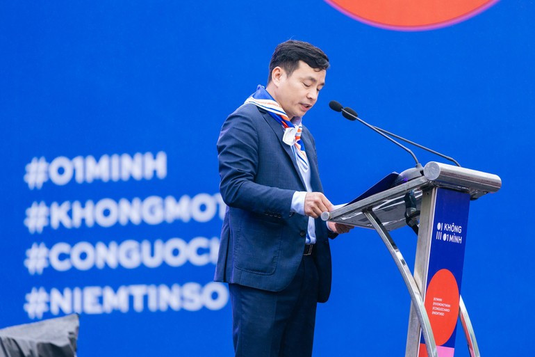Major General Le Xuan Minh, Director of A05 under the Ministry of Public Security speaking at the event ngayhoikhongmotminh-021125-1.jpg