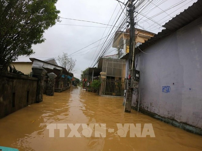 A flooded residential area in Hue (Photo: VNA)