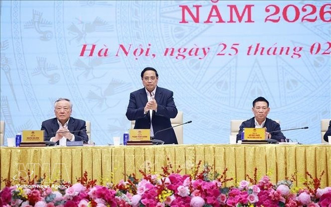 Prime Minister Pham Minh Chinh at the meeting (Photo: VNA)