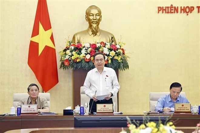 NA Chairman Tran Thanh Man speaks at the meeting. (Photo: VNA) NA Chairman Tran Thanh Man speaks at the meeting. (Photo: VNA)