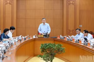 General Secretary of the Communist Party of Viet Nam Central Committee and President To Lam chairs the working session (Photo: VNA)