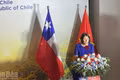 Chilean Ambassador to Viet Nam Nasly Isabel Bernal Prado speaks at the ceremony 