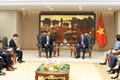 Deputy Prime Minister Nguyen Van Thang (right) receives Chairman and CEO of US-based R3 Lithium Linh Austin in Ha Noi on September 21. (Photo: VNA)