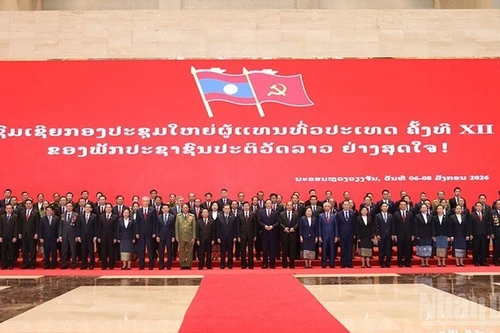 The 12th Central Committee of the Lao People’s Revolutionary Party. (Photo: DUY TOAN)