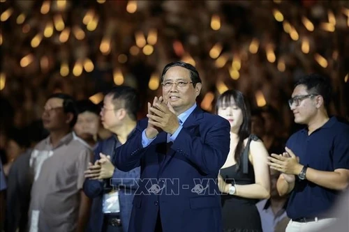Prime Minister Pham Minh Chinh attended the “V Fest – Viet Nam Today” music festival. (Photo: VNA)