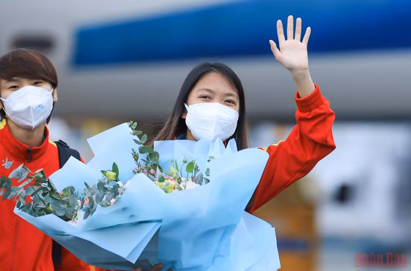 Homecoming ceremony for women’s football squad after historic World Cup ticket ảnh 3