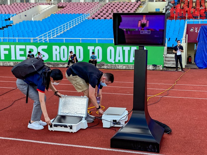 VAR system installed at My Dinh Stadium, ready for Vietnam-Australia clash ảnh 3 VAR system installed at My Dinh Stadium, ready for Vietnam-Australia clash ảnh 3