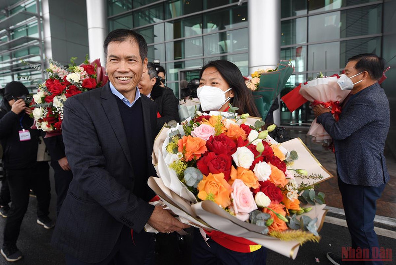 Homecoming ceremony for women’s football squad after historic World Cup ticket ảnh 4 Homecoming ceremony for women’s football squad after historic World Cup ticket ảnh 4