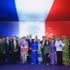 Diplomats and representatives of agencies and organisations pose for a group photo at the reception marking the 237th anniversary of the French National Day.